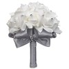 MOJUN Wedding Bouquets Crystal PE Roses Bridal Bridesmaid Wedding Hand