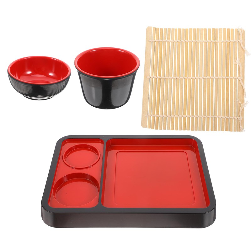 DECHOUS Soba Noodle Plate: 2 Sets Japanese Cold Soba Noodle
