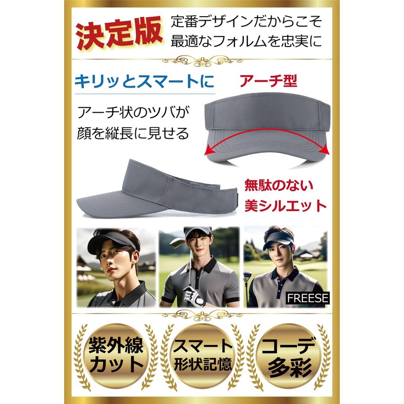 FREESE Men's Golf Sun Visor, Sun Protection, Tennis, Running, Moisture