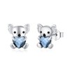 JUSTKIDSTOY Hypoallergenic Koala Earrings 925 Sterling Silver Cute Animal Koala