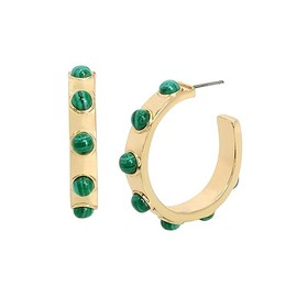Robert Lee Morris Soho Malachite Hoop Earrings