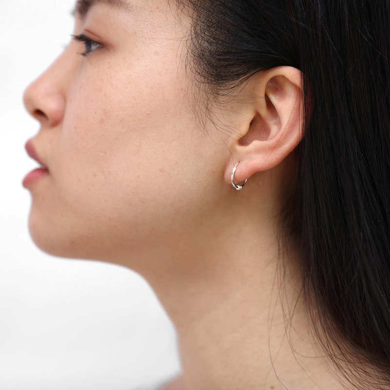 Sterling Silver Sleeper 12mm Hoop Earrings with Wire Coil