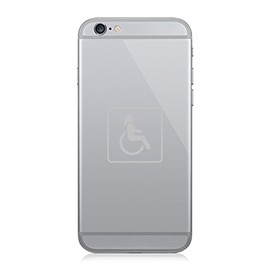 RDW Pair of Female Handicap Cell Phone Stickers Mobile Wheelchair Girl - Silver