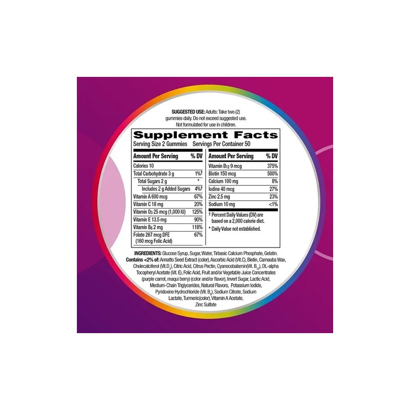 Centrum Multivitamínico Mujer Vitaminas 100 Gomitas Belleza