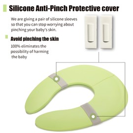 Funbliss Folding Travel Toilet Seat for Toddlers - Portable & Secure Potty Training Seat, Non-Slip Suction Cups, Pinch-Free Design,Green