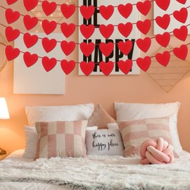 Valentine's Day Decoration, Heart Garland, Hanging Swirl, Garland Supplies, Parties, Events, Heart Shape, Confession, Wedding, Birthday, Anniversary, Decoration, Photography, Room Decoration, Red (40