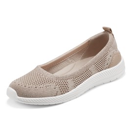 Easy Spirit Women's Glitz2 Ballet Flat, Gold, 8