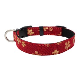 Serijoars Cotton Designer Dogs Collar Cute Flower Dog Collars for Girl Female Puppy Small Medium Large Dogs (M, Red Flower)