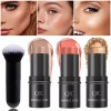 Sangpumsangseoseolmunchamjo 3Pcs 컨투어 스틱 메이크업 키트 크림 브론저 컨투어가 포함된
