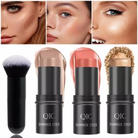 Sangpumsangseoseolmunchamjo 3Pcs 컨투어 스틱 메이크업 키트 크림 브론저 컨투어가 포함된 섀도우 형광펜 및 블러셔 쉽게 볼을 조각할 3Pcs Contour Stick Makeup Kit with Cream Bronzer, Contour Highlighter, and Blush for Easy Cheek Sculpting