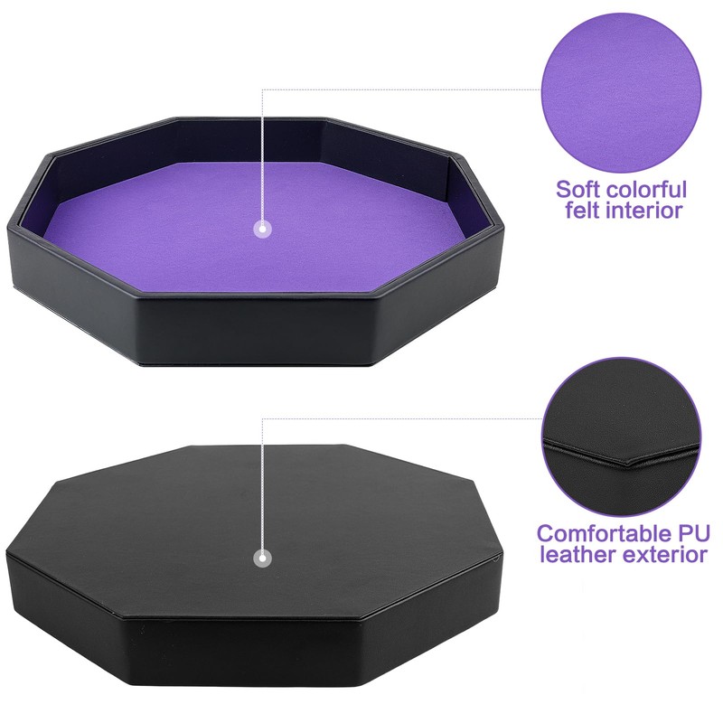 Gesserit Dice Board with Felt Pad, Purple Felt Lined PU