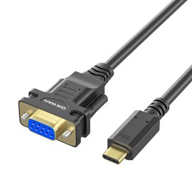 USB-C to Serial Adapter, 6FT RS232 DB9 Female Converter Cable, FTDI Chip, Compatible with Windows, Mac, Linux, Type C Device, Industrial Applications, Data Communication