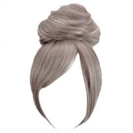Kim Kimble Sleek Style Bun & Bangs Hairpiece With Face Framing Fringe With Longer Side Pieces by Hairuwear, MC56/60 Iced Sugar