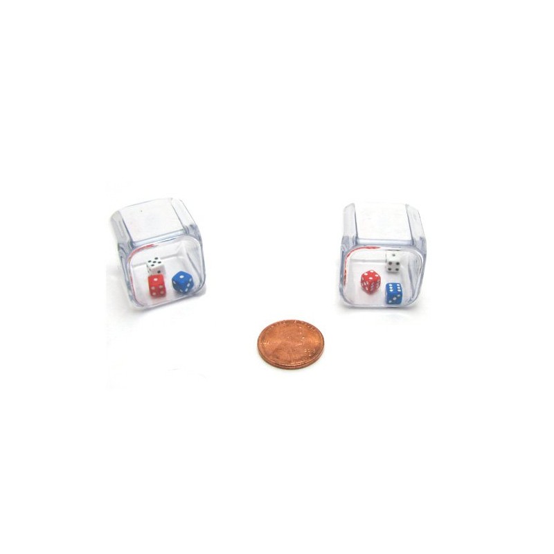 Set of 2 Six Sided 25mm 3-in-A-Cube Triple Dice
