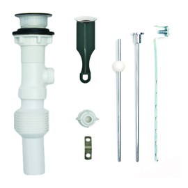 PF WaterWorks PF0755-CH-NO FlexPOPUP Expandable and Flexible Bathroom Sink/Lavatory Pop-Up Drain | Ball/Lift Rod | Flex n Fit Body without Overflow, Chrome