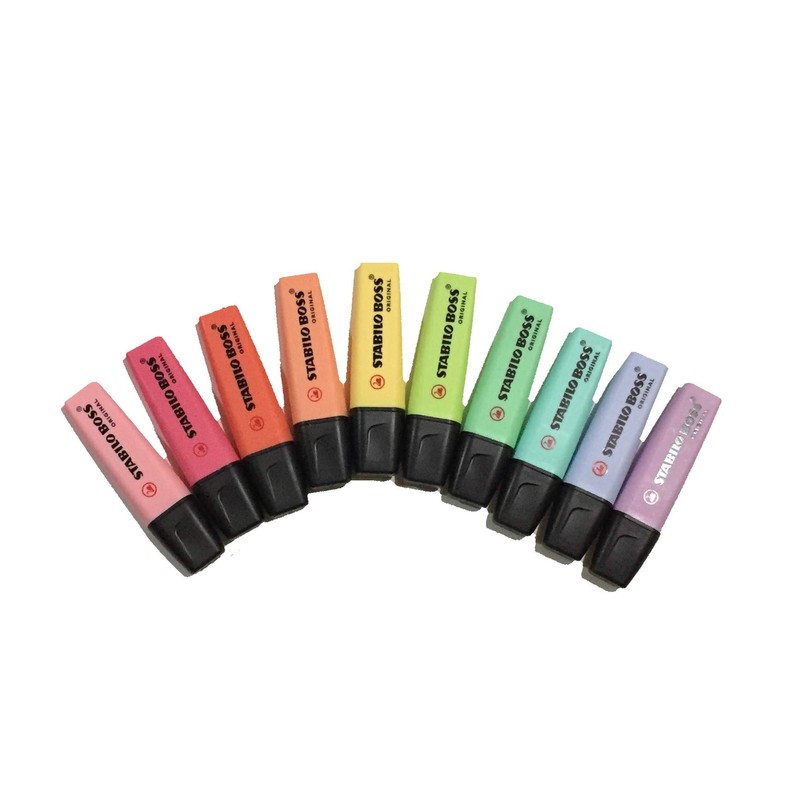 Kit de 10 Marcatexto Stabilo Boss Tonos pastel colección completa