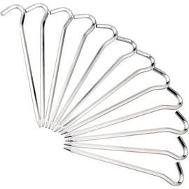 12PCS Tent Pegs,Aluminium Tent Stakes Pegs with Hook,Heavy Duty Garden Camping Pegs for Pitching Camping in Hard Ground, Canopies