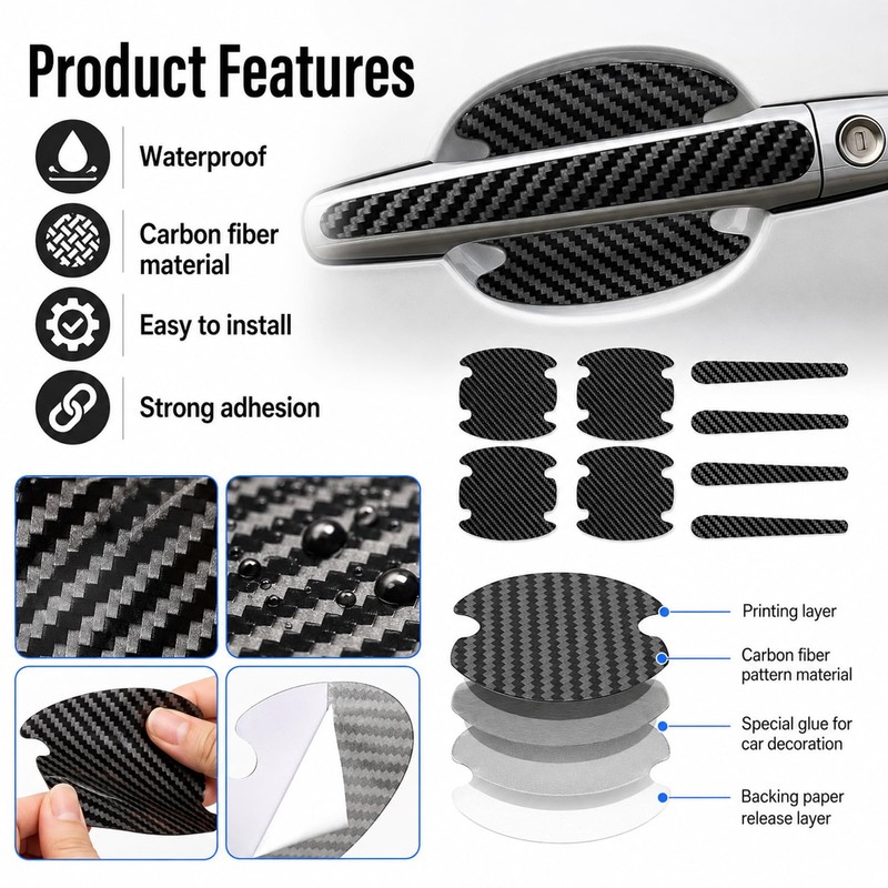 16 Pcs Car Door Handle Scratch Protectors,Car Door Handle Protector
