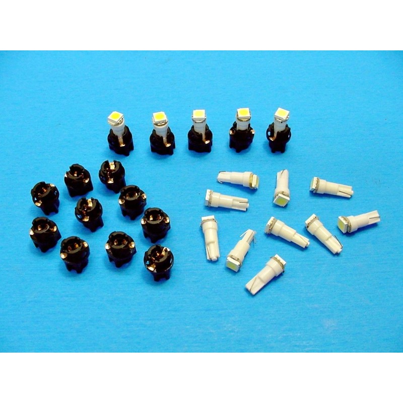 Lumiglow 15 White Mopar LEDs Lights Bulbs 3/8" Sockets Instrument