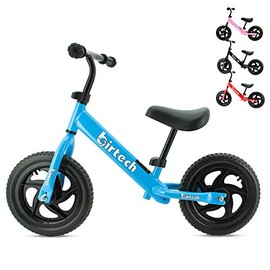 Birtech Balance Bike for 2-6 Year Old, 12 Inch Toddler Bike No Pedal Training Bicycle with Adjustable Seat Height, Airless Tire (Light Blue)