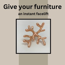 Coral Metal Knob Drawer Pull in Gold Bronze Copper Silver Black (Knob, Copper)