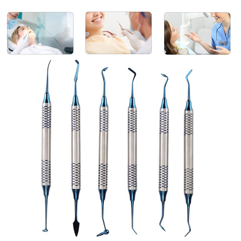 6Pcs Professional Dental Composite Resin Filling Spatula Restoration Instrument Tool