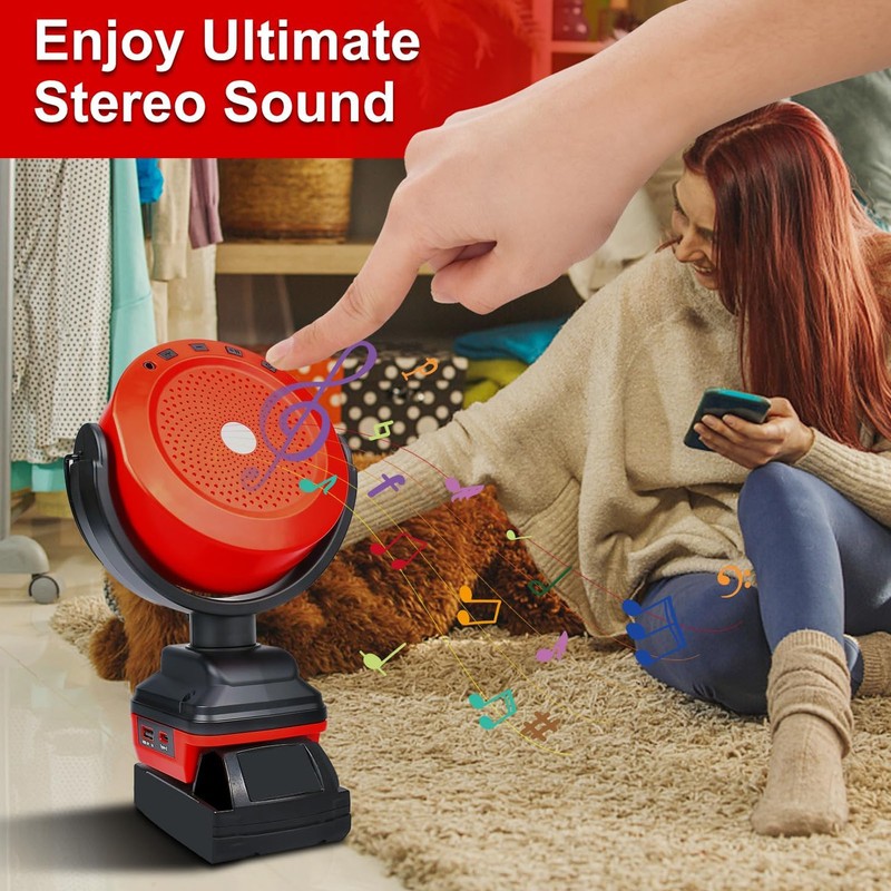 Worksite Bluetooth Speaker Portable Cordless Outdoor Bluetooth Speaker for 48‑11‑1865