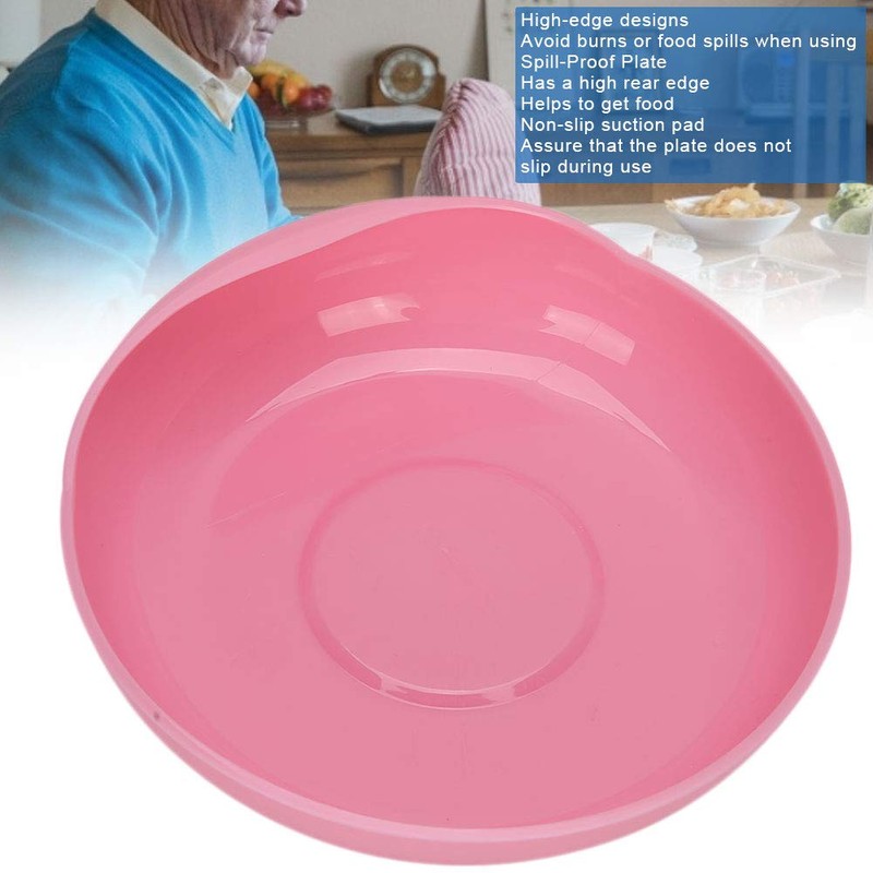 Plate for Adults Elderly Care Spill-Proof Plate with Suction Cup