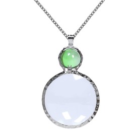 Magnifying Glass Necklace,XILAZAB 10x Monocle Glasses Loupe Magnifier Necklace with Long Chain Reading Aid for Library, Reading, Zooming, Jewelry, Needlework（1pcs Green）