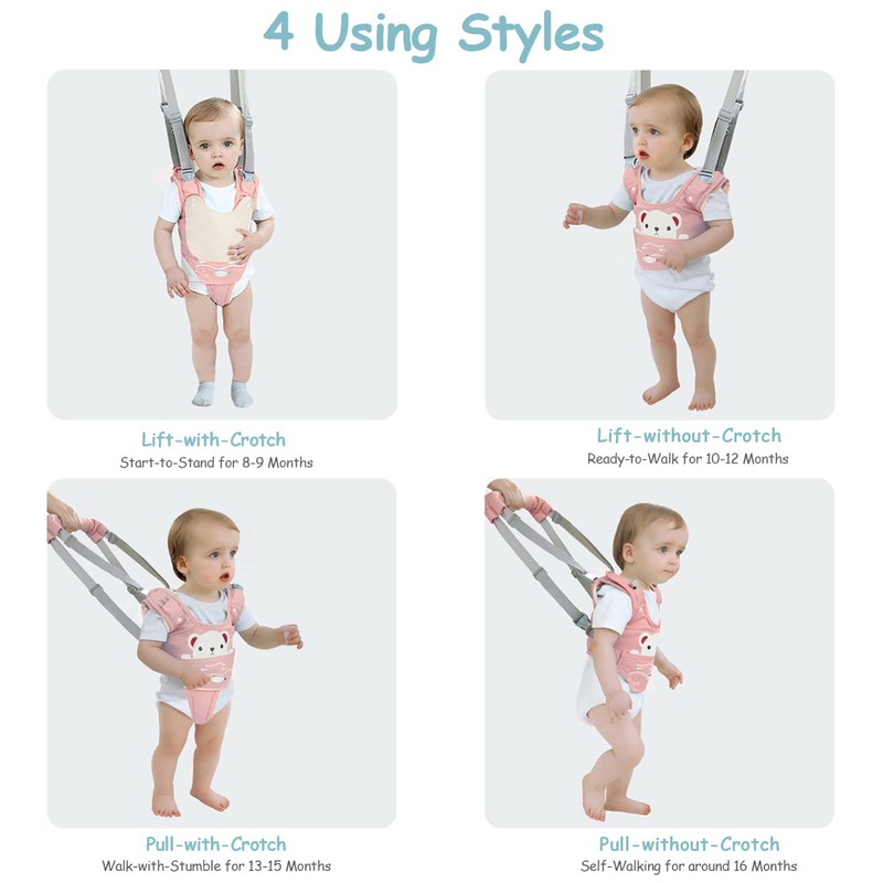 Ocanoiy Baby Walking Harness Handheld Baby Walker Assistant Belt Adjustable