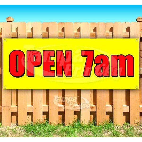 Open 7Am Banner 13 oz | Non-Fabric | Heavy-Duty Vinyl