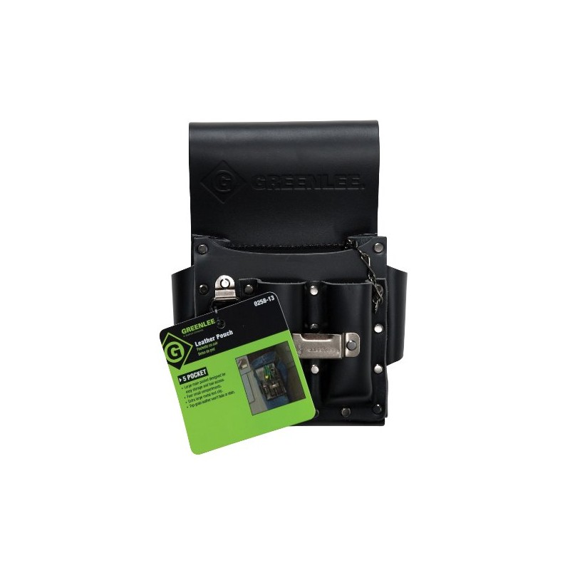 Greenlee Tool Pouch, Leather, 5 Pocket