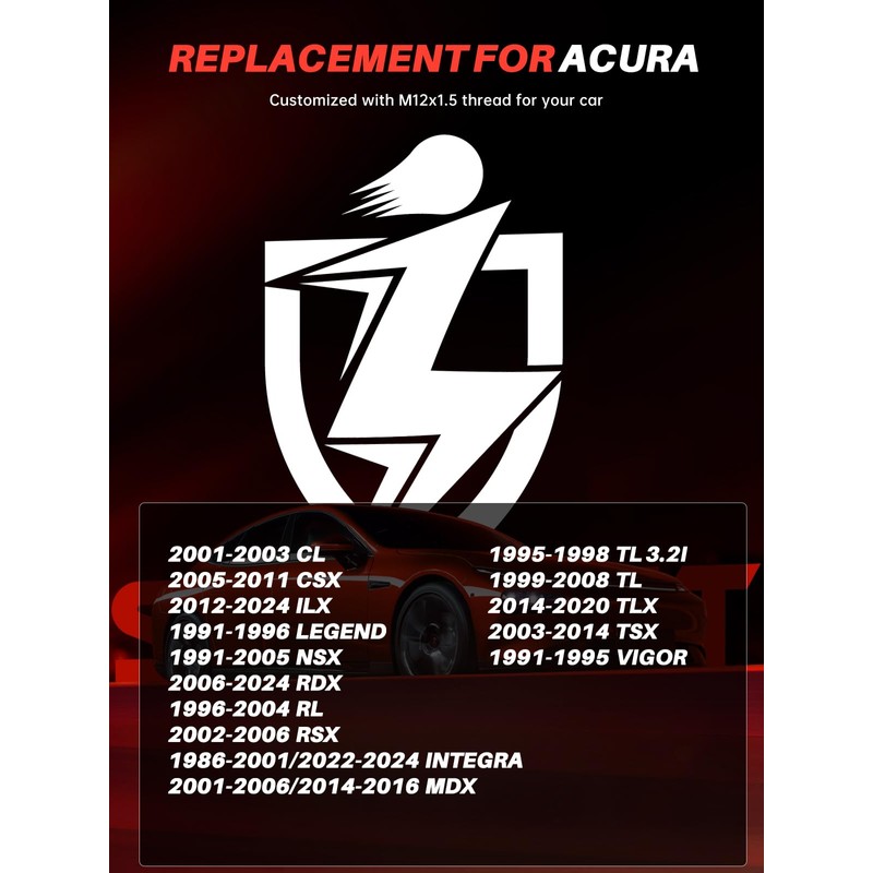 Sposuit M12x1.5 Lug Nuts - Replacement for 2001-2006/2014-2016 Acura MDX,