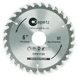 Dapetz ® 3Pc TCT Circular Saw Blade 150mm 16, 24, 30 Teeth Fine Cut for Wood Ceramic Tile Veneer Blade Fits Evolution Bosch Makita Etc. for Aluminium Laminate Hardwood