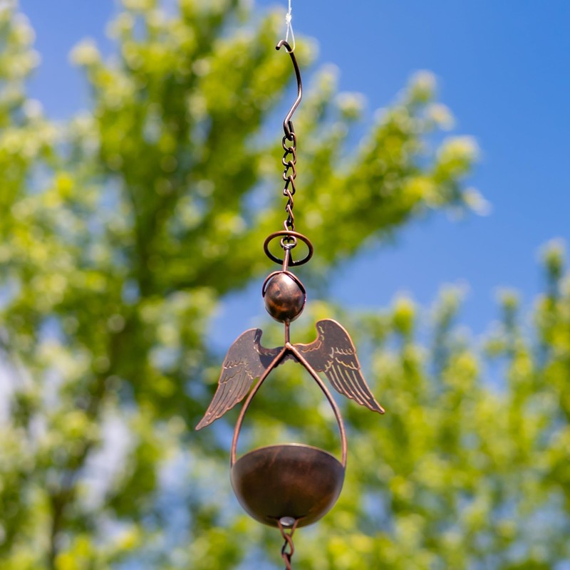 Zaer Ltd. Ornate Hanging Rain Chains (Bronze Finish, Honeycomb)