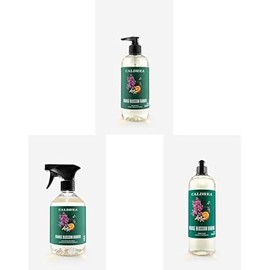 Caldrea Kitchen Set, Orange Blossom Bamboo Scrub + Shine Set, 3 ct: Dish Soap (16 fl oz), Hand Soap (10.8 fl oz), Countertop Spray (16 fl oz)