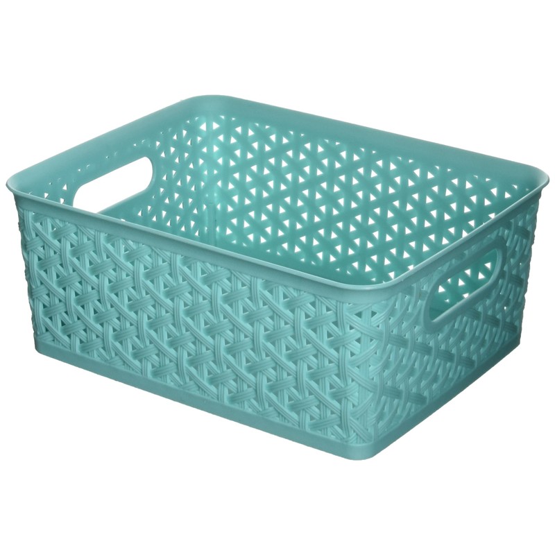 Whitmor Form Small-Turquoise Resin Tote