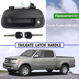Osompar Exterior Tailgate Handle with Key Lock Cylinder Compatible with 2000-2006 Toyota Tundra Replaces 69090-0C010 69090-0C030-C0 Textured Black Liftgate Latch Assembly 80866 TO1915110