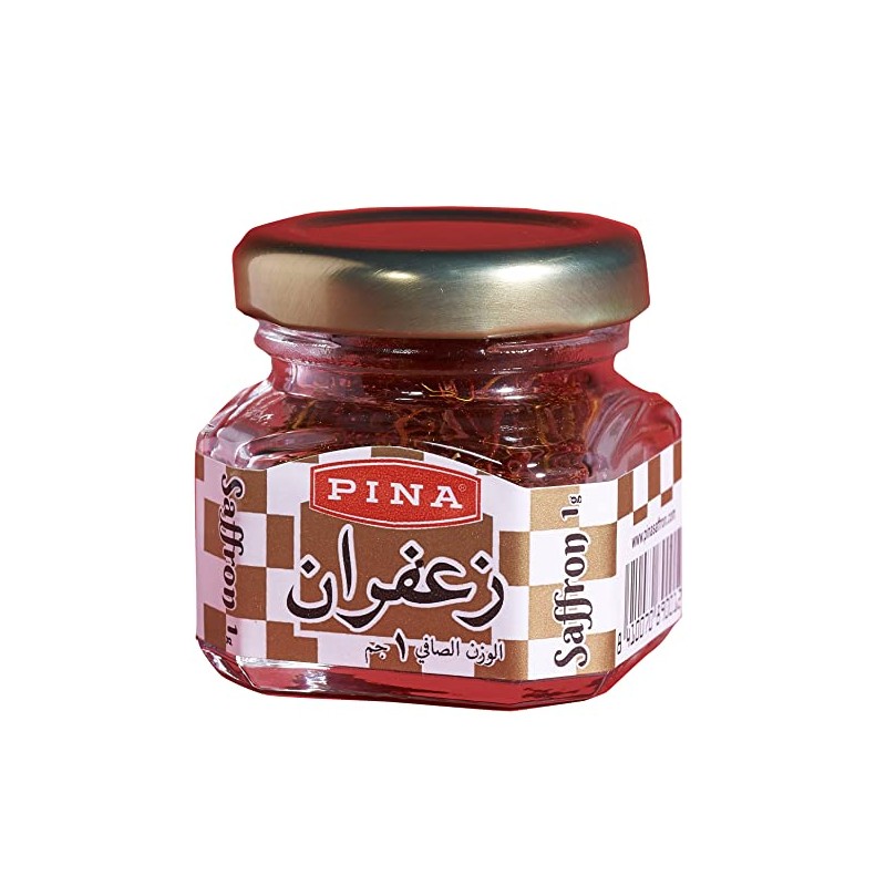 Saffron Threads Spanish, Pina Brand 1g Glass Jar
