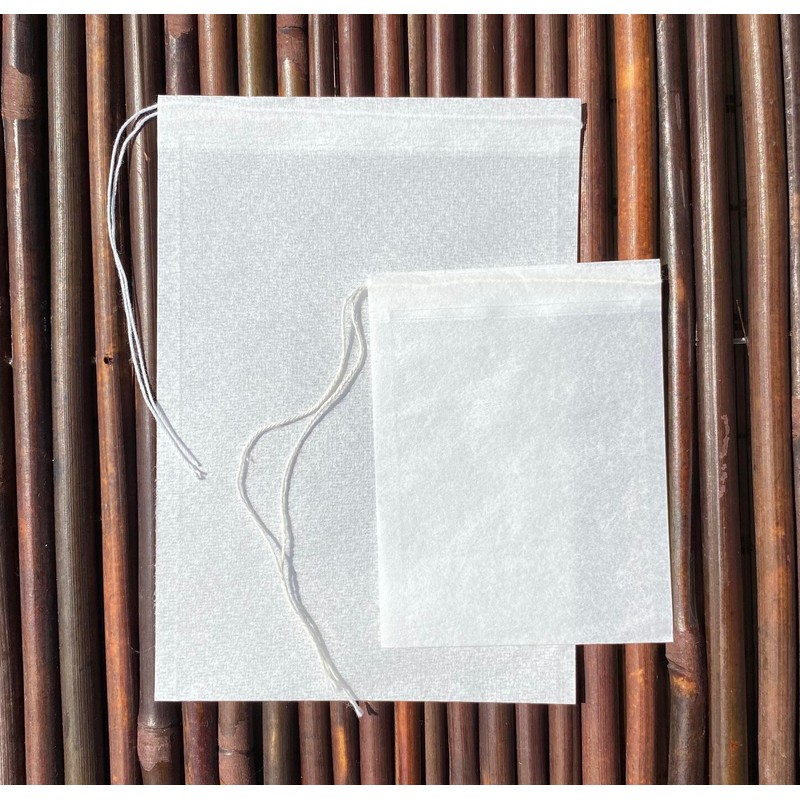 Empty SELF Fill Teabags, White Paper, COMPOSTABLE, Large Size, Drawstring,