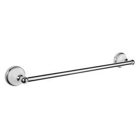 Design House 559245 Savannah Towel Bar for Bathroom, Polished Chrome and White, 24-Inch