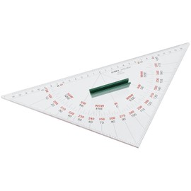 Linex 100413035 Nautical Protractor Bi-Colour Labelled with Plastic Handle and Vertical Edge 320 mm