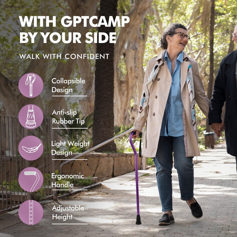 GPTCAMP Walking Cane and Walking Stick for Men Women,Lightweight Folding