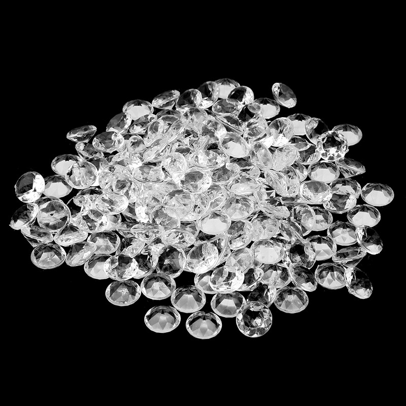 300pcs 20mm Transparent Acrylic Diamonds Crystals Pointed Beads Wedding Party