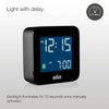 Braun Digital Travel Alarm Clock with Snooze, Compact Size, Negative