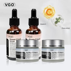 AOLG VGO Baba De Caracol Restorative Daily Care Set-Vitamin C Serum | 92% Snail Moisturizer for Hydration Skin Radiance moisturizing Skin Repair Hydrating Facial Skincare Comfort Moisture Hydrate skincare gift - Specification: VC Facial Serum 30ml