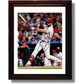 Framed Bryce Harper - Philadelphia HR Celebration - Autograph Promo Print (Black Cherry, 8x10)