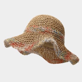 YAMEE Sun Hat Women's Summer Straw Summer Hat Women's Beach Hat Foldable Straw Hat for Outdoor Beach Holiday Travel, khaki, Unit size