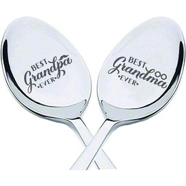 Nana and papa gifts from grandchildren | Best Grandpa ever|Papa gift for Birthday/Christmas/thanksgiving from grandson or granddaughter | Grandparents day engraved spoon gift | Best grandmother ever