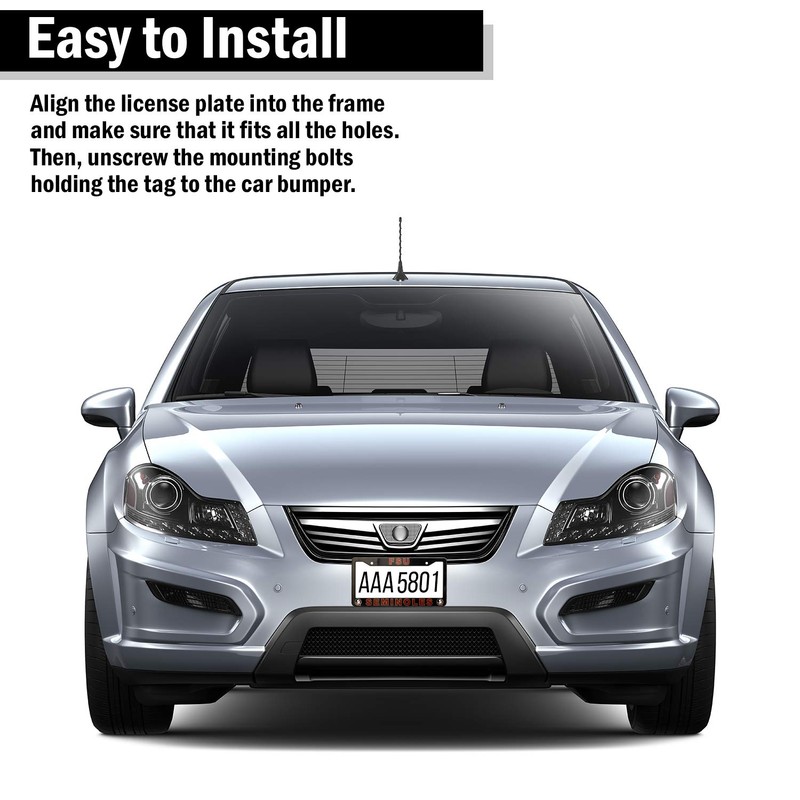 EliteAuto3K Florida State Seminoles License Plate Frame Cover – Black